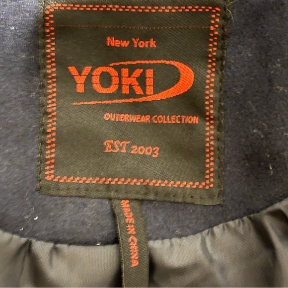 Yoki Double Breasted Pea Coat Size 1X Navy Blue, Lined, Pockets Wool Blend, NWT - Picture 6 of 16